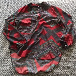 Long sleeved silky shirt